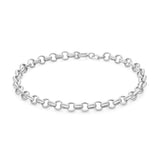 9K White Gold Round Belcher Bracelet /7"