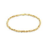 9K Yellow Gold 2.8mm Hollow Diamond Cut Figarope Bracelet /7