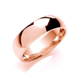 7mm Court Shape Wedding Band 18ct Rose