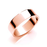 7mm Flat Court Shape Wedding Band 18ct Rose