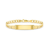 9K Yellow Gold Hollow Curb ID Bracelet /8.5"