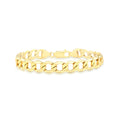 9K Yellow Gold Hollow 6-Sided Curb Chain Bracelet /8.5"