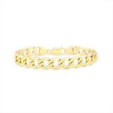 9K Yellow Gold Hollow 6-Sided Curb Chain Bracelet /8.5"