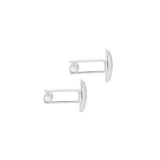Men's Sterling Silver Ribbed Square Cufflinks