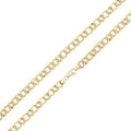 9CT Yellow Gold Handmade 7mm Textured Double Curb Chain