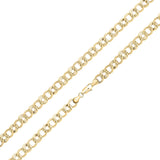 9CT Yellow Gold Handmade 7mm Textured Double Curb Chain