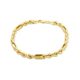 9K Yellow Gold 4.4mm Hollow Diamond Cut Figarope Bracelet /8