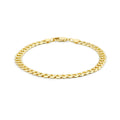 9K Yellow Gold Diamond Cut Curb Bracelet /8"