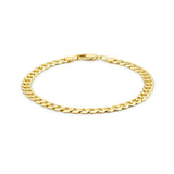 9K Yellow Gold Diamond Cut Curb Bracelet /8"
