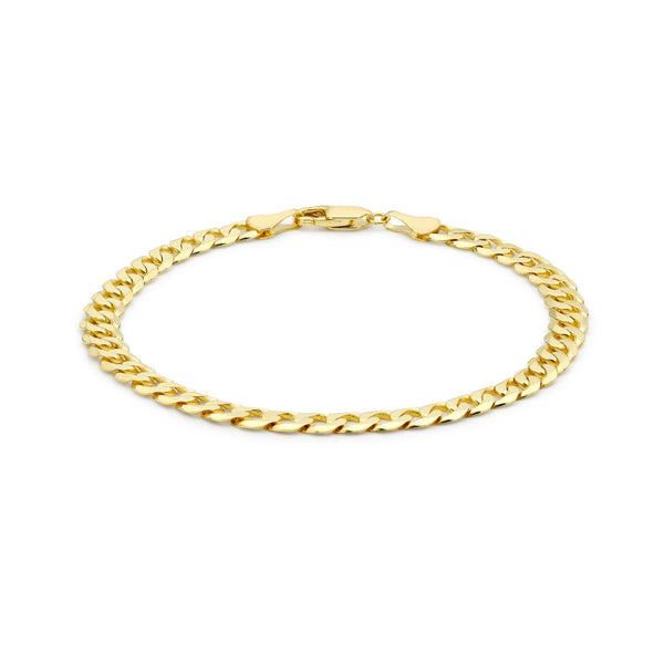 9K Yellow Gold Diamond Cut Curb Bracelet /8"