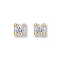 9ct Gold 4.0mm Round Brilliant CZ Studs