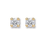 9ct Gold 4.0mm Round Brilliant CZ Studs