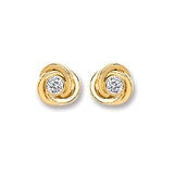 9ct Gold CZ Knot Studs