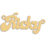 9ct Gold Medium Banana Split Style Nameplate