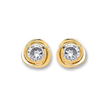 9ct Gold Medium CZ Knot Studs