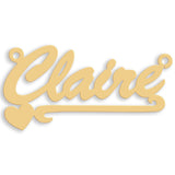9ct Gold Script Heart Scroll Nameplate