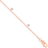 9ct Rose Gold Rub-over 0.10ctw Diamond Bracelet