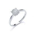 9ct Wg 0.15ct Diamond Pave Solitaire Ring