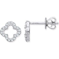 9ct Wg 0.19ctw Four-leaf Clover Diamond Studs
