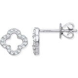 9ct Wg 0.19ctw Four-leaf Clover Diamond Studs