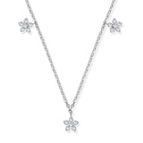 9ct Wg 0.27ctw 7 Florets Pendant (18in/45cm) Chain