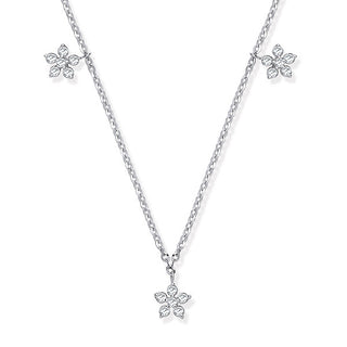 9ct Wg 0.27ctw 7 Florets Pendant (18in/45cm) Chain