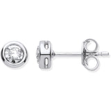 9ct Wg Rub-over Illusion Set 0.10ctw Diamond Studs