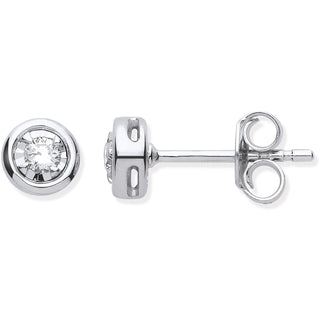 9ct Wg Rub-over Illusion Set 0.10ctw Diamond Studs