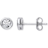 9ct Wg Rub-over Illusion Set 0.15ctw Diamond Studs