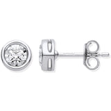 9ct Wg Rub-over Illusion Set 0.25ctw Diamond Studs