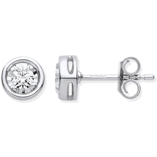 9ct Wg Rub-over Illusion Set 0.25ctw Diamond Studs