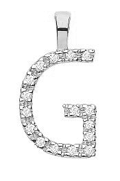 9ct White Gold 0.05ct Diamond G Initial