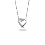 9ct White Gold 0.05ct Diamond Heart Pendant With 18in/45cm Chain