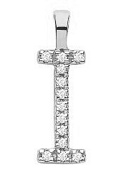 9ct White Gold 0.05ct Diamond I Initial