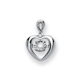 9ct White Gold 0.06ct Dancing Diamond Heart Pendant