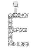 9ct White Gold 0.06ct Diamond E Initial