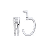 9ct White Gold 0.08ct Single Cuff Earring