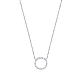 9ct White Gold 0.08ctw Necklace (Chain 17")