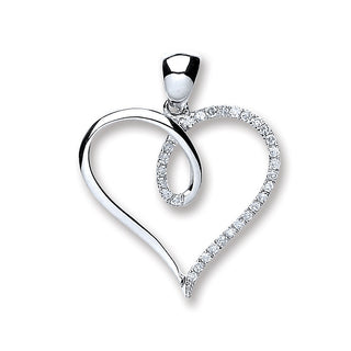9ct White Gold 0.10ct Diamond Heart Pendant (£315)