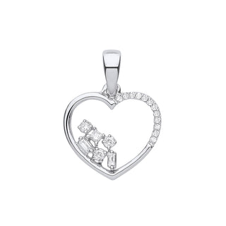 9ct White Gold 0.10ct Diamond Heart Pendant (£485)