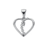 9ct White Gold 0.10ct Diamond Heart Pendant