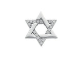 9ct White Gold 0.10ct Diamond Star Of David Pendant