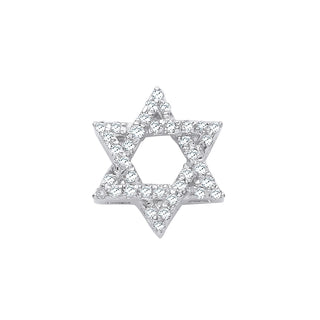 9ct White Gold 0.10ct Diamonds Star Of David Pendant