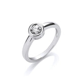 9ct White Gold 0.10ct Rub-over Illusion Set Ring
