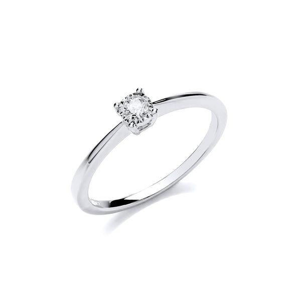 9ct White Gold 0.10ct Solitaire Ring (£495)