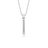 9ct White Gold 0.12ct Diamond Drop Pendant With 18in/45cm Chain