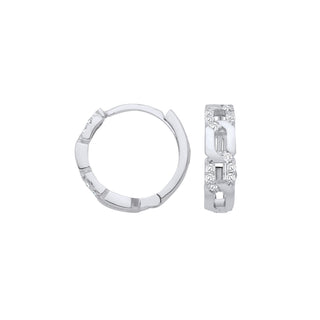 9ct White Gold 0.12ctw Diamond Huggie Earrings