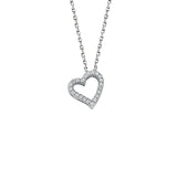 9ct White Gold 0.13ct Diamond Heart Pendant With 18in/45cm Chain