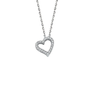 9ct White Gold 0.13ct Diamond Heart Pendant With 18in/45cm Chain