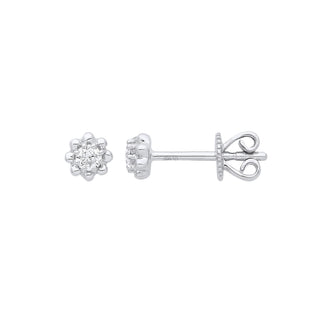 9ct White Gold 0.13ct Diamond Stud Earring